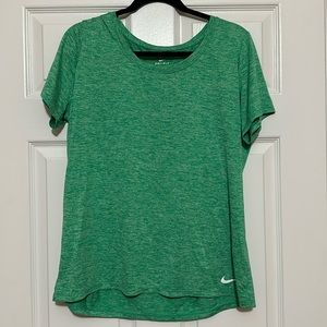 Green Nike Dri-fit short sleeved shirt